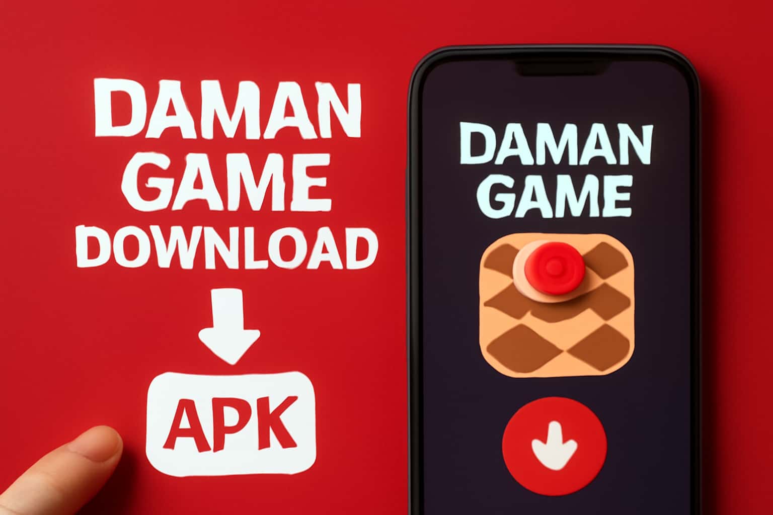 Informational scene depicting APK Size for Daman Game Download with relevant text.