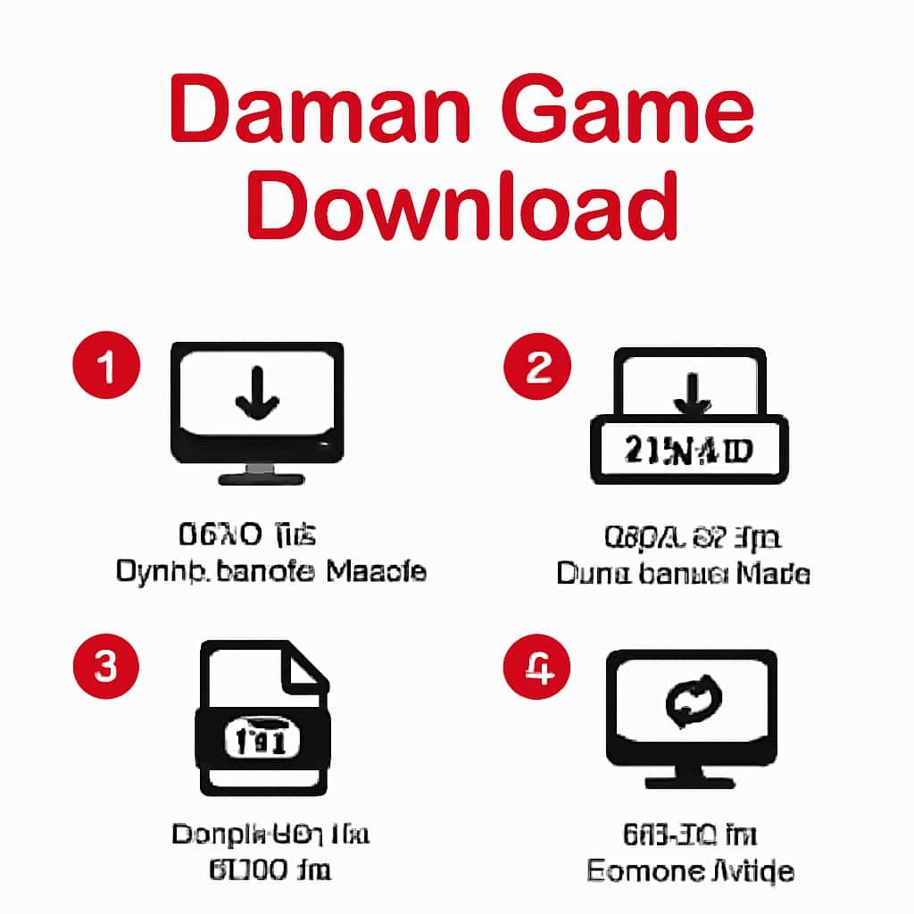 Diagram showing installation steps for Daman Game Download.