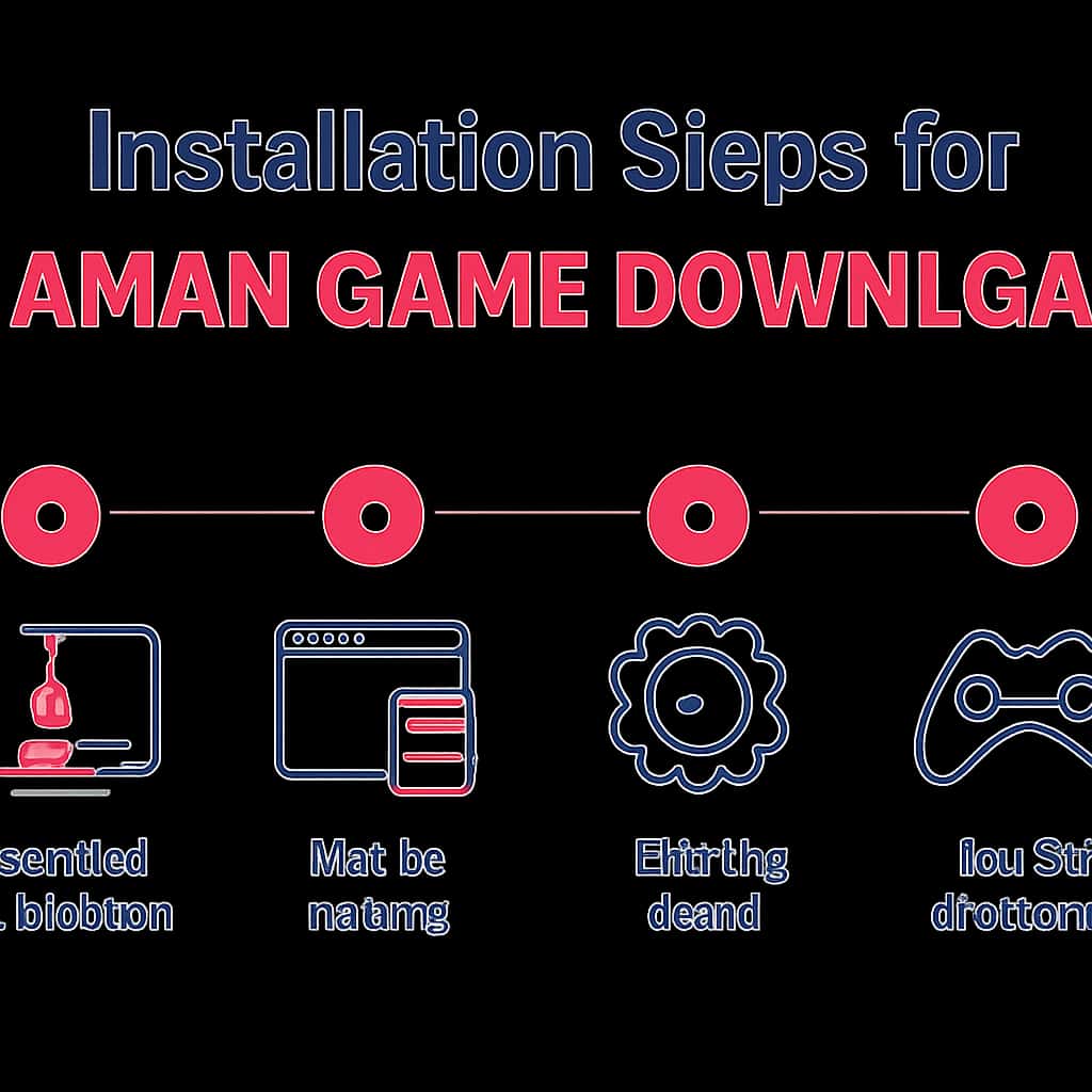 Illustration explaining installation steps for Daman Game Download.