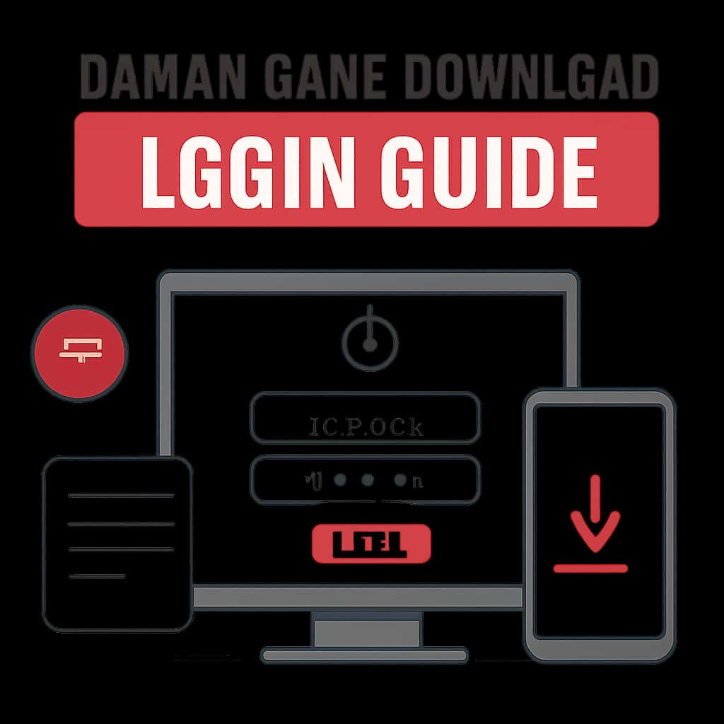 An illustration depicting the process of logging in to Daman Game Download.