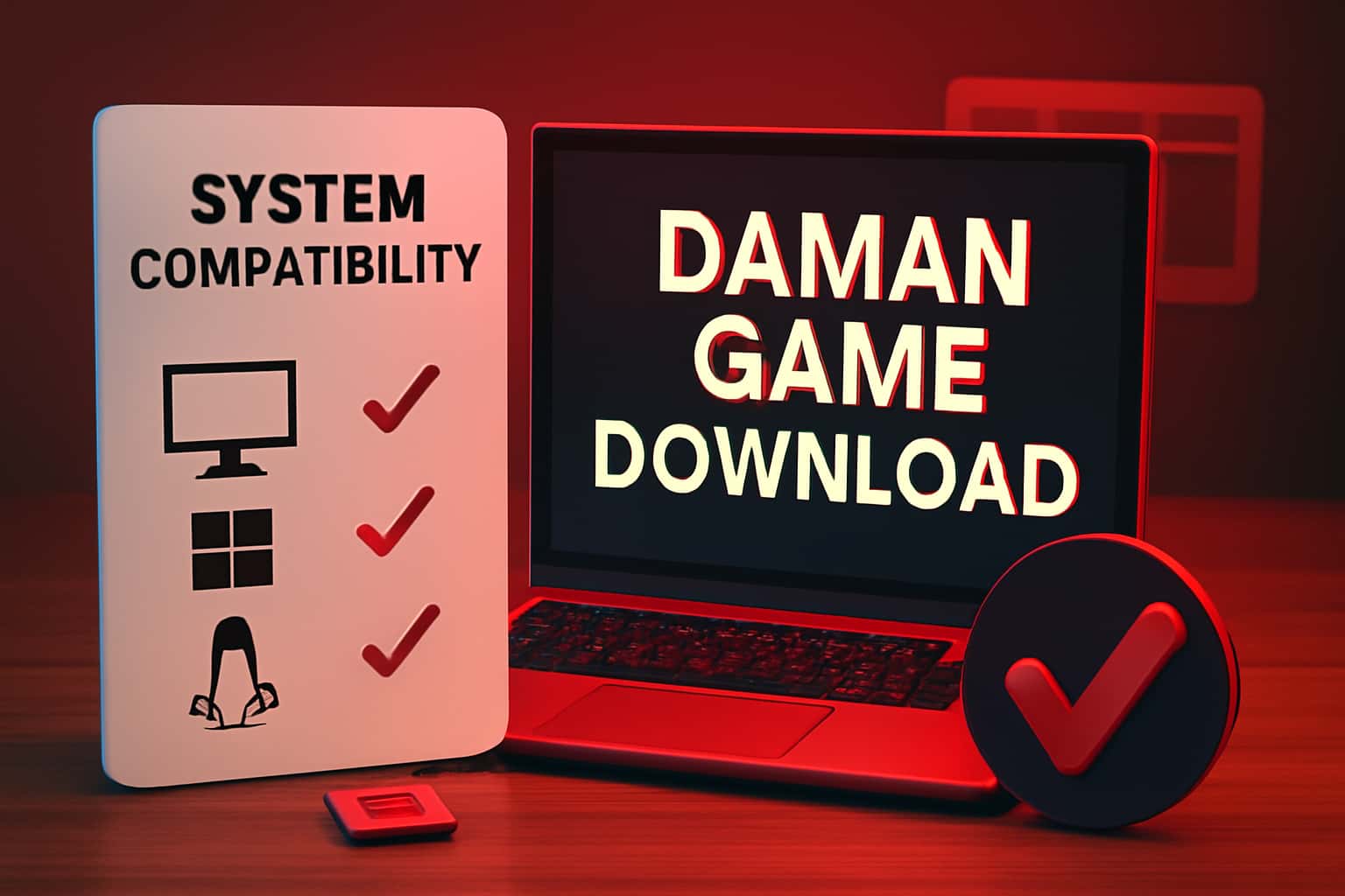Informational graphic detailing system compatibility for Daman Game Download
