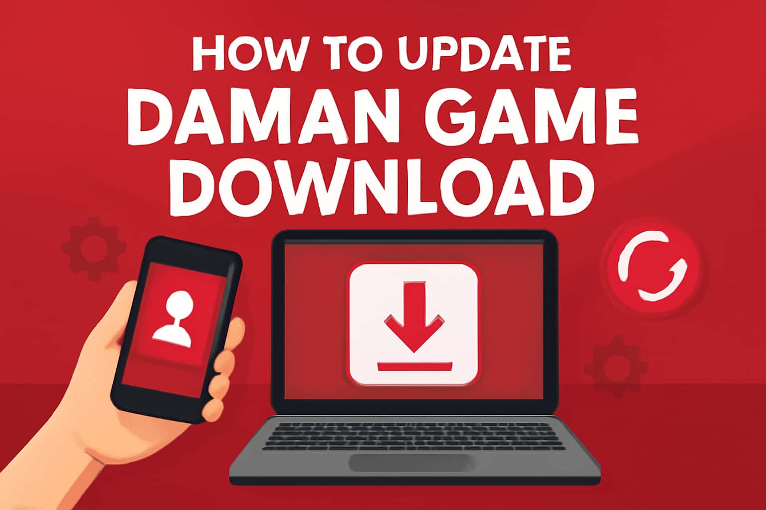 An illustrated guide for updating the Daman Game Download app.