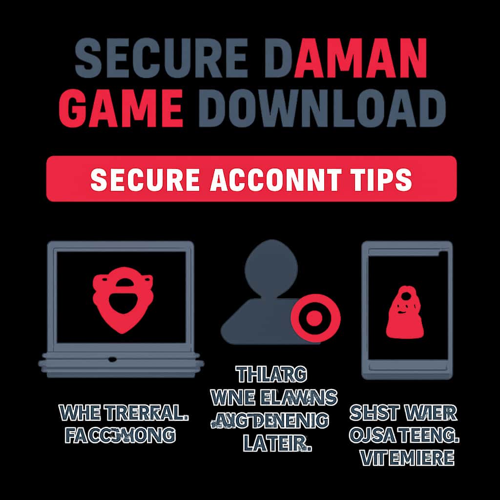 An educational diagram outlining secure downloading tips for Daman Game Download.